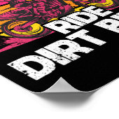 Poster Motocross Lovers Racing Bikers Véritable Filles Ri (Coin)