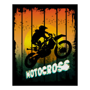 Poster Motocross nature conduite moto sports pilote