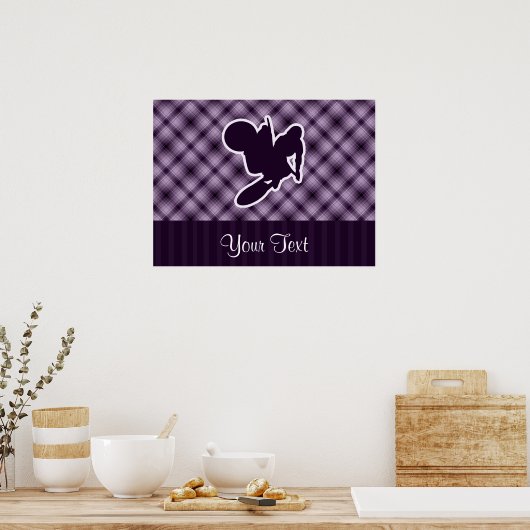 Poster Motocross violet (Cuisine)