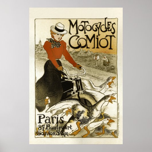 Poster Motocycles Comiot Publicité Vintage en français (Devant)