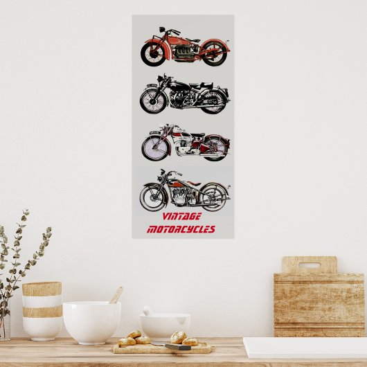 Poster MOTOCYCLES vintages (Cuisine)