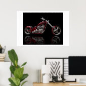 Poster Motocyclette Chopper personnalisée (Bureau à domicile)