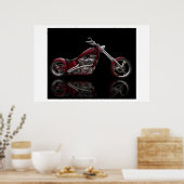 Poster Motocyclette Chopper personnalisée (Cuisine)