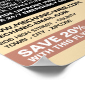 Poster Motocyclette classique, mécanique automobile et ré (Coin)