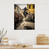 Poster Motocyclette de saut de nun (Cuisine)