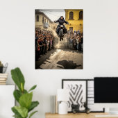Poster Motocyclette de saut de nun (Bureau à domicile)