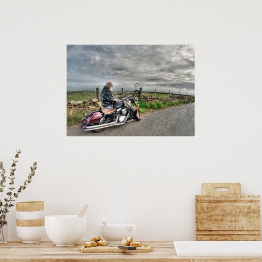 Poster Motocyclette plus ancienne fait américaine (Cuisine)