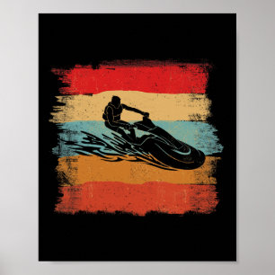 Poster Motocycliste aquatique amateur de rayures colorées