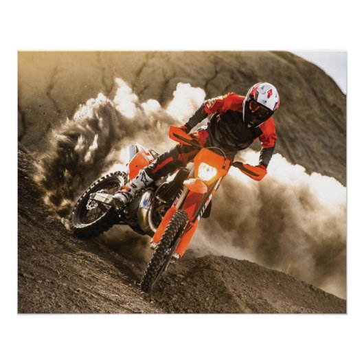 Poster Motocycliste de Motocross (Devant)