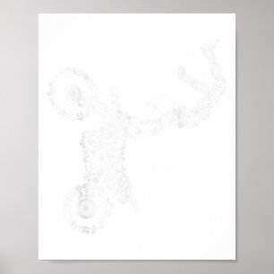 Poster Motocycliste Motocross Enduro Moto Tout-Terrain Ho