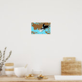 Poster motoneige. piste en poudre. (Cuisine)