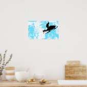 Poster motoneige. piste en poudre. (Cuisine)