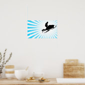 Poster motoneige. piste en poudre. (Cuisine)