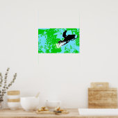 Poster motoneige. piste en poudre. (Cuisine)