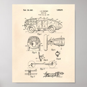 Poster Motor Car 1927 Patent Art Old Peper