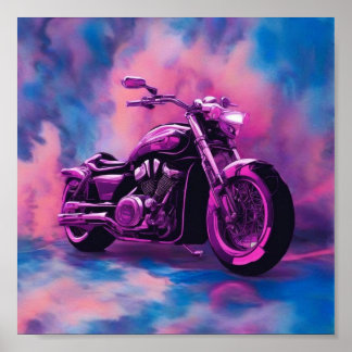 Poster Motorbike, couleurs Abstraites