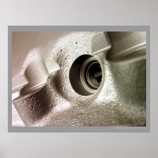 Poster motorcilinderkop metallisch geometrisch ont (Voorkant)