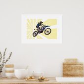 Poster Motorcross sur un Arrière - plan jaune pâle (Cuisine)
