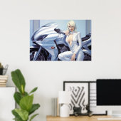 Poster Motorcycle Babe aérographe art (Bureau à domicile)