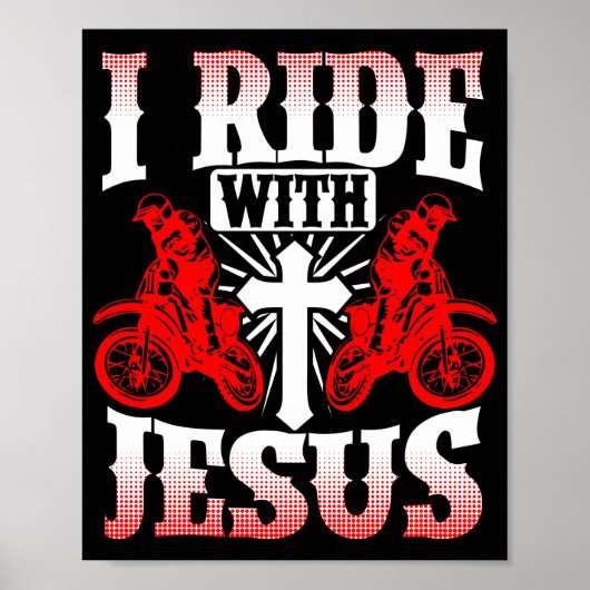 Poster Motorcycle Bible Rider Je Ride Avec Jésus (Devant)