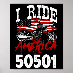 Poster Motorcycle Biker Anti Trump 50501 Pro-democracy Re