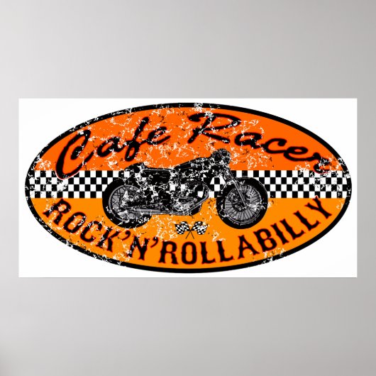 Poster Motorcycle Cafe racer (Devant)