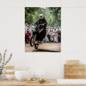 Poster Motorcycle Racing Nun (Cuisine)