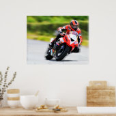 Poster Motorcycle Red Racer (Cuisine)