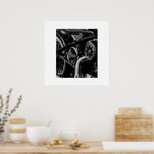 Poster motorfiets met motorfiets Biker Ride Rider (Keuken)