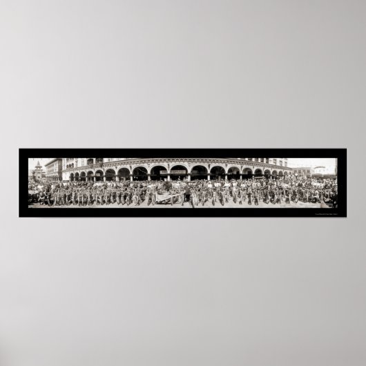 Poster Motos Venise, CA Photo 1910 (Devant)