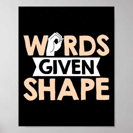 Poster Mots Asl Donnent Forme à la langue des signes amér (Devant)
