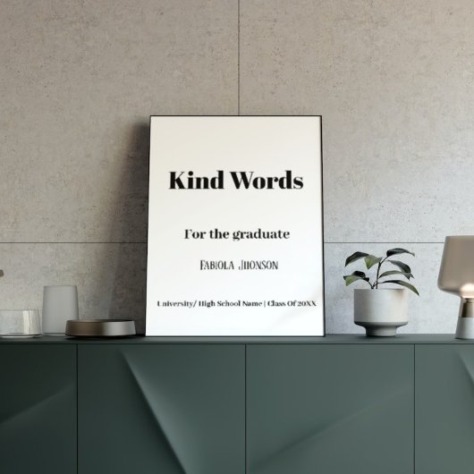 Poster Mots-clés de la fête de graduation pour le diplômé