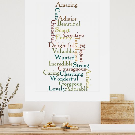 Poster Mots d'affirmation (Cuisine)