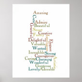 Poster Mots d'affirmation (Devant)