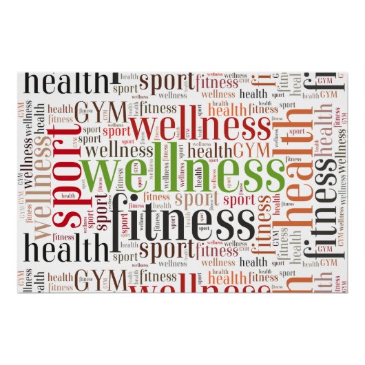 Poster Mots de fitness (Devant)