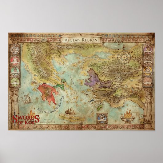 Poster Mots de Kos : Carte de la campagne régionale de la (Devant)
