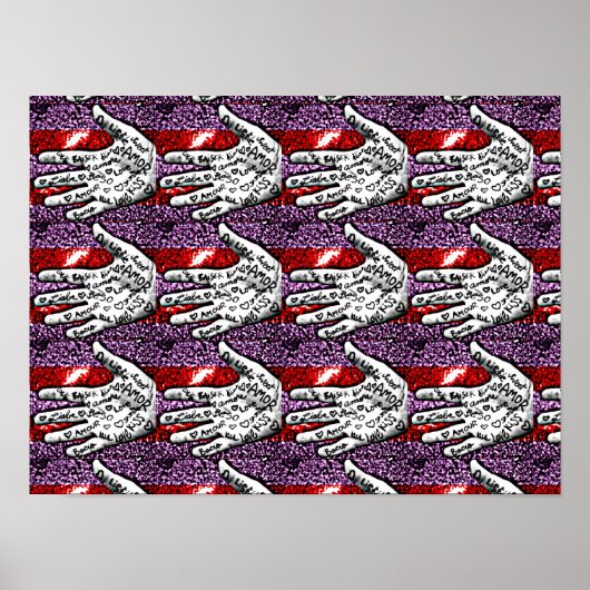 Poster Mots de la main d'amour (Devant)