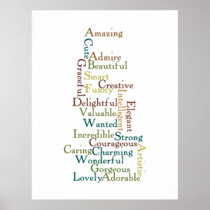 Poster Mots de l'affirmation