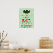 Poster Mots de Noël Citations dans Red Green Custom (Cuisine)