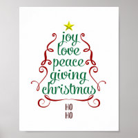 Mots de Noël mignons Typographie rouge verte