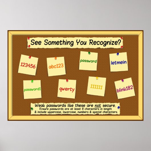 Poster Mots de passe Information Security Awareness Poste (Devant)