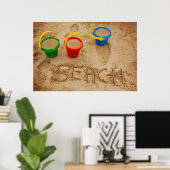 Poster Mots De Sable De Plage (Bureau à domicile)