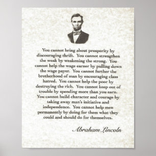 Poster Mots de sagesse sur Parchemin=Abraham Lincoln
