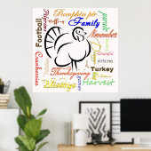 Poster mots de Thanksgiving (Bureau à domicile)