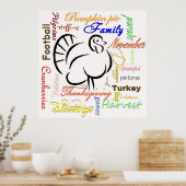Poster mots de Thanksgiving (Cuisine)