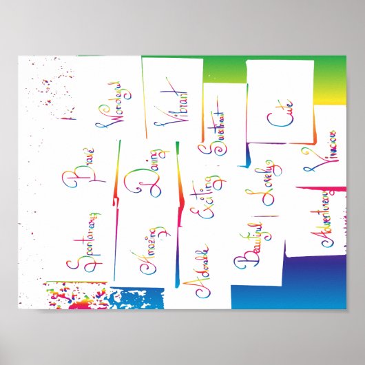 Poster Mots d'inspiration positifs colorés écrits à la ma (Devant)