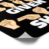 Poster Mots donnés forme ASL American Sign Language (Coin)