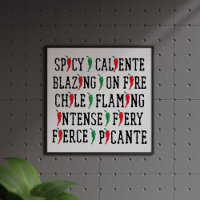 Mots épicés Chili Conception de poivre