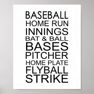 Poster Mots Et Phases Du BaseballTypographie
