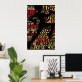 Poster Mots fitness (Bureau à domicile)
